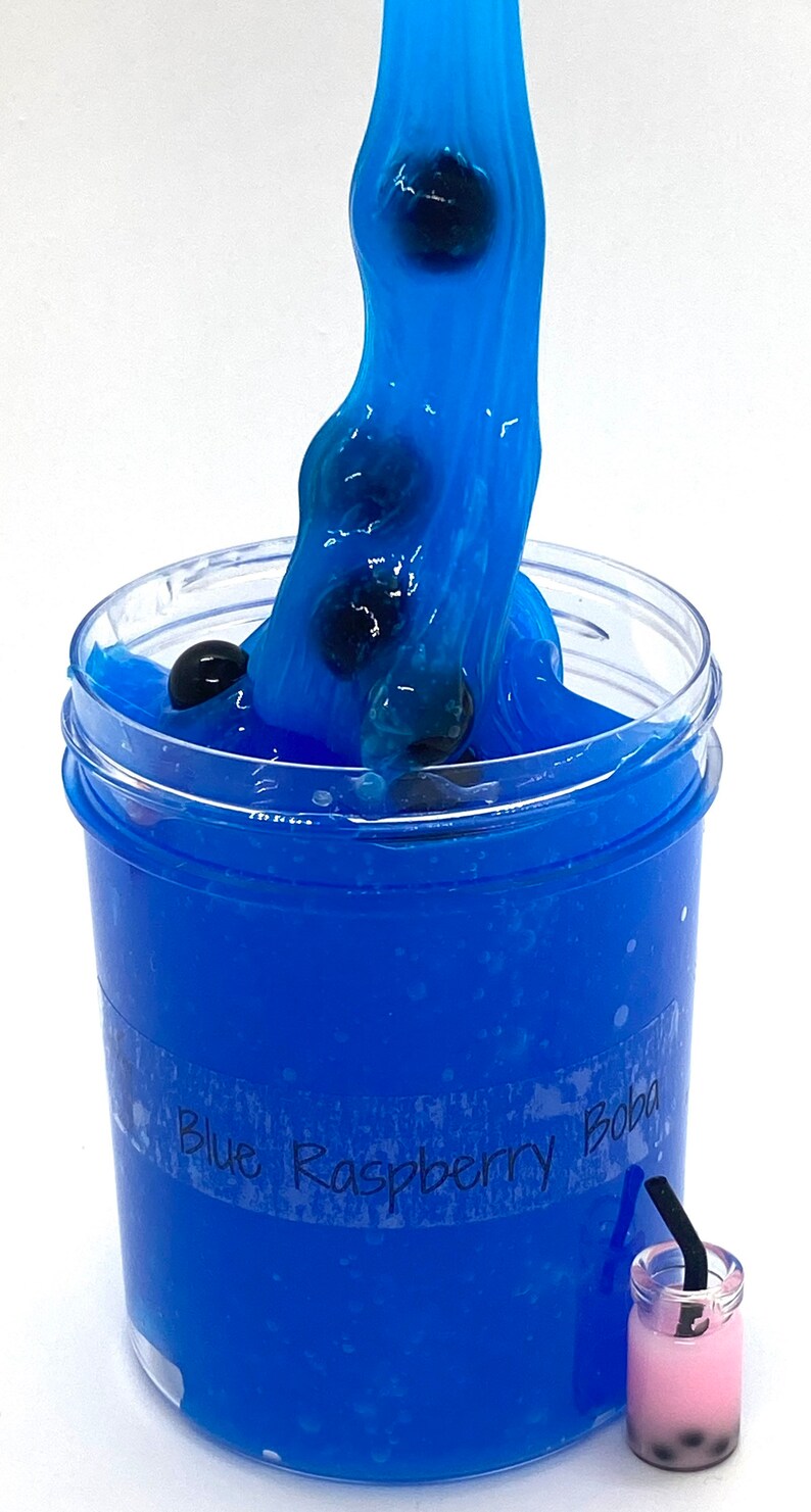 Blue Raspberry Boba Clear Slime Slime Shop Etsy