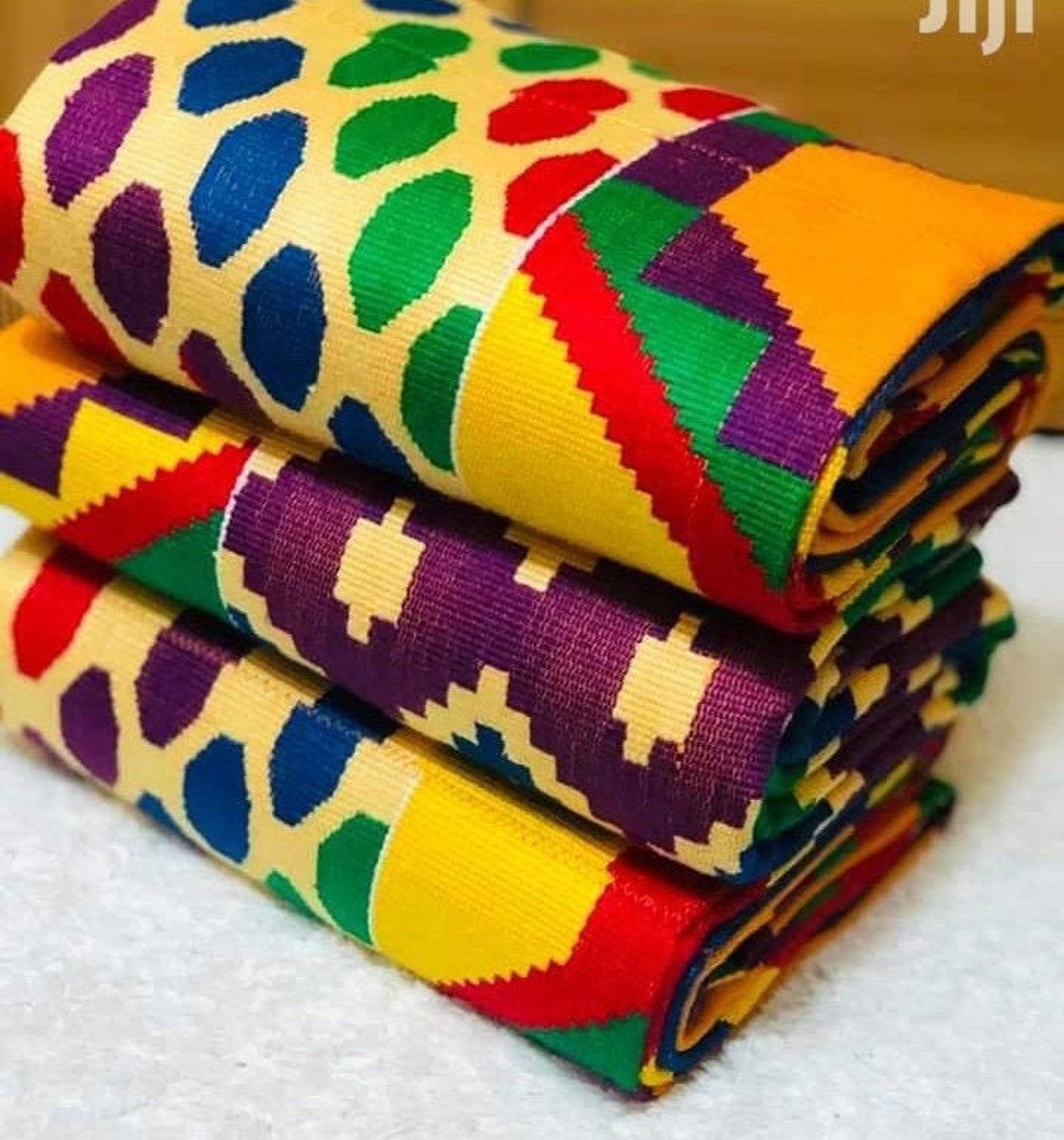 Authentic Kente 6 and 12 Yards Genuine Ghana Handwoven Kente Fabric and Kente Cloth African