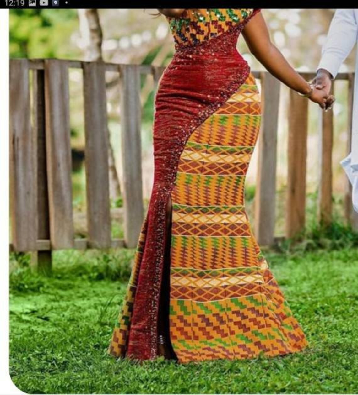 Wedding gown made of handwoven Kente corset traditional Etsy