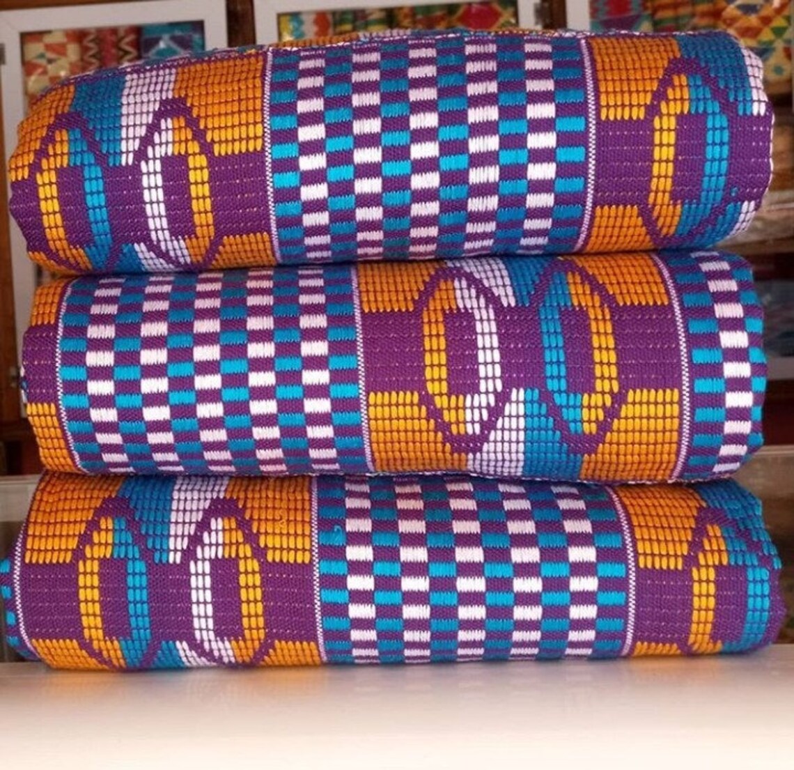Authentic Kente 6 and 12 Yards Genuine Ghana Handwoven Kente Etsy