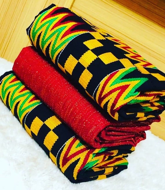 Authentic Kente 6 and 12 Yards Genuine Ghana Handwoven Kente 