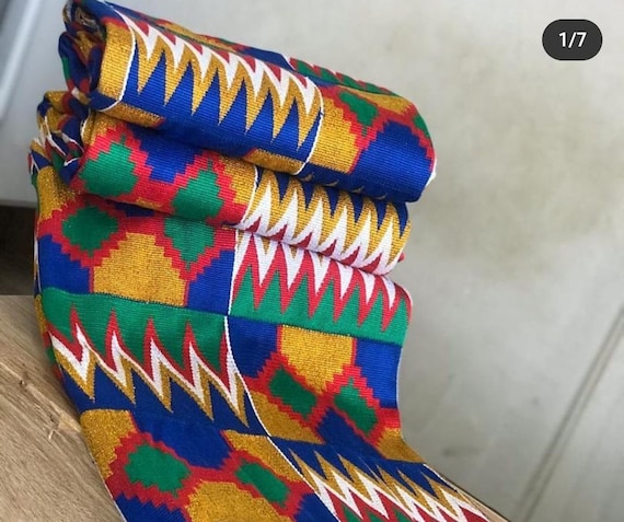 Authentic Kente 6 and 12 yards Genuine Ghana handwoven Kente fabric and  Kente Cloth African fabric African Bonwire Ghana Kente Traditional