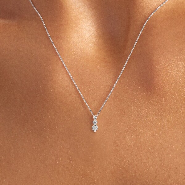 Real Diamond Necklace Etsy