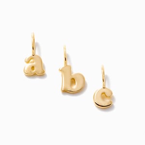 Breloque initiale en or massif : pendentif lettre Dainty 10K/14K