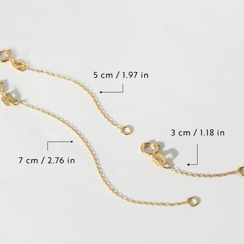 14k Solid Gold Chain Extender for Women 14k Removable 1 2 Etsy