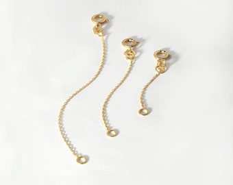 Italienische 14k Massivgold Verlängerungskette: Verstellbare Halskette & Armband Länge