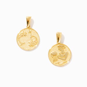 Zawieszka ze znakiem zodiaku w 14-karatowym złocie | Zawieszka ze znakiem zodiaku dla kobiet | Zawieszka astrologiczna | Prezent urodzinowy (dostępne wszystkie znaki zodiaku)