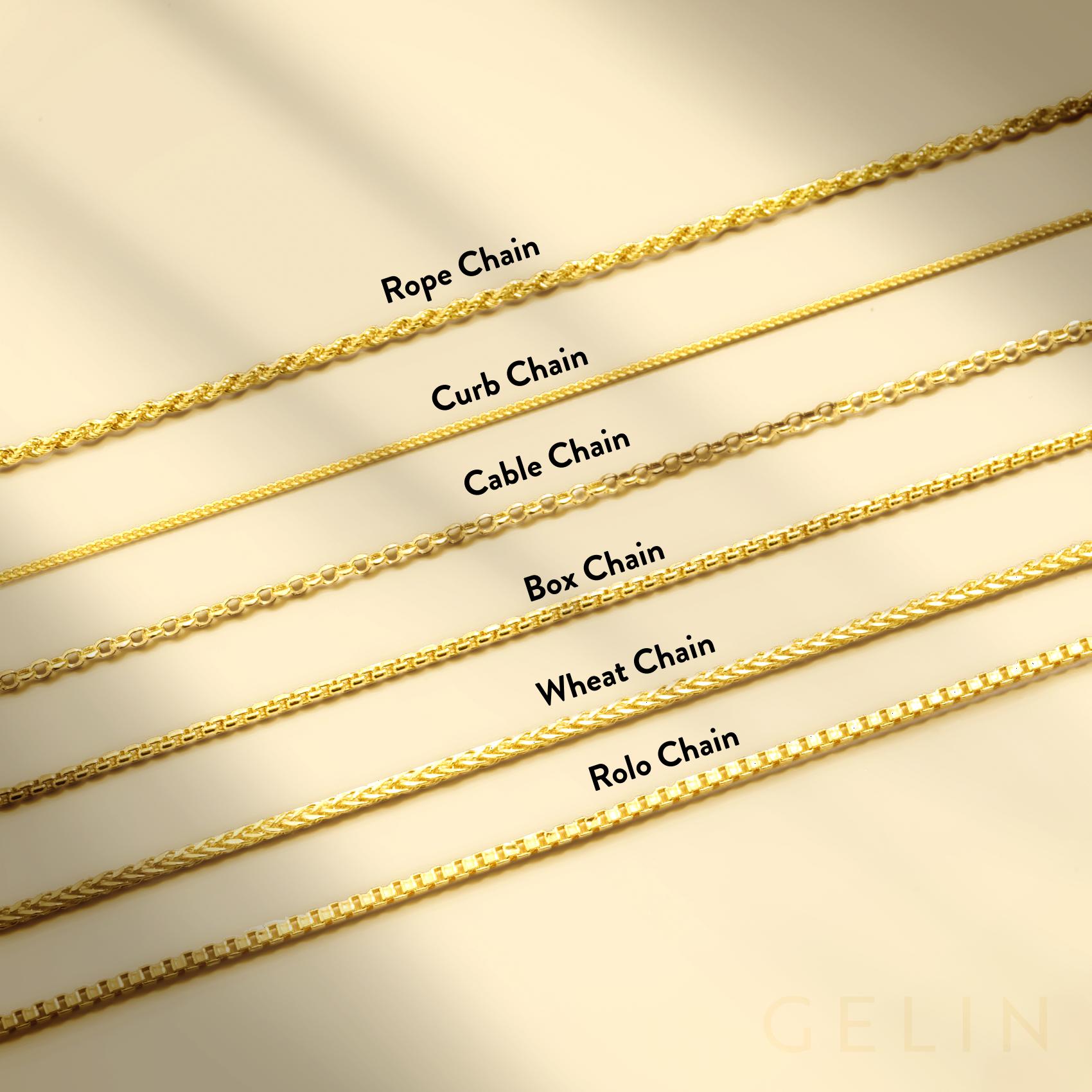 14K Real Gold Chain Necklace for Women, Rope Chain, Cable Chain, Rolo Chain, Box Chain, Wheat Chain, Gift for Mother