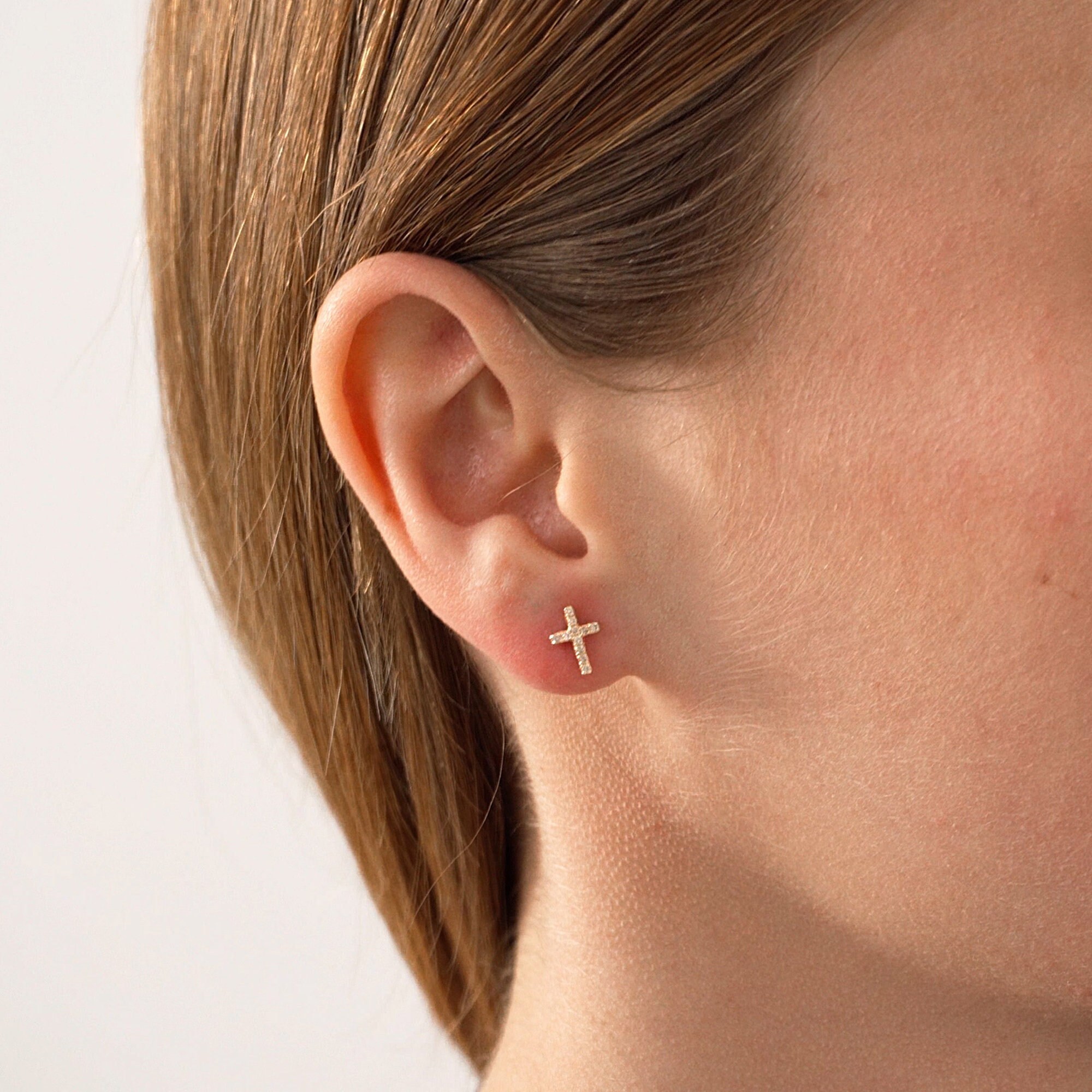 Cross earings women hot sale