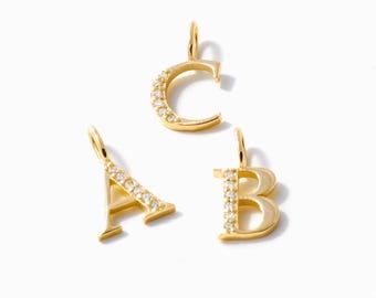 14K Solid Gold Initial Charm Pendant: Personalized Keepsake