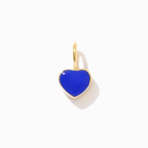 14k Solid Gold Emaille Herz Anhänger für Frauen | Herz Charm aus Emaille | Geschenk für Mama