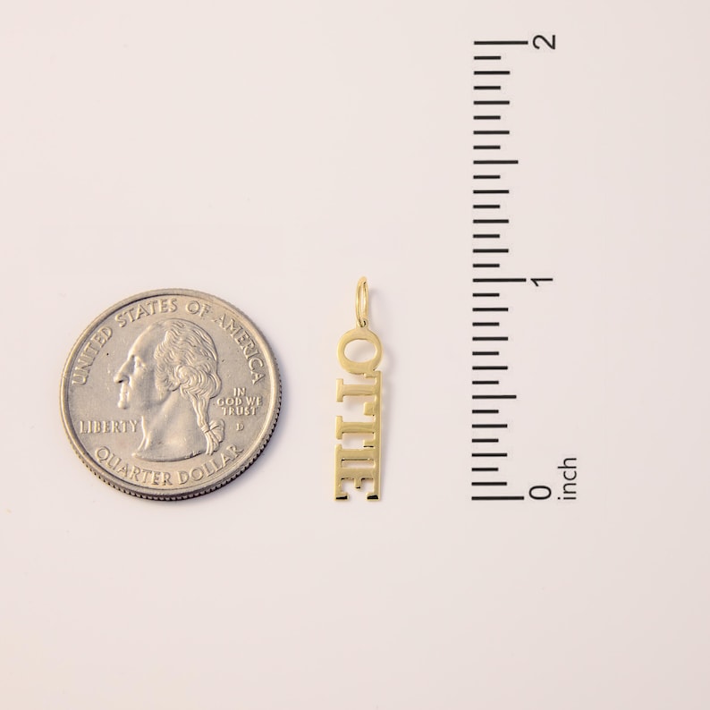 Dainty Name Charm Pendant Only in 14K Gold imagem 5