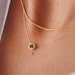 GELIN 14k Diamond Emerald Necklace | 14k Genuine Diamond Emerald Pendant | 14k Solid Yellow, Rose or White Gold Fine Jewelry for Women