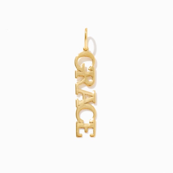 14K Solid Gold Name Charm: Name Pendants for Women