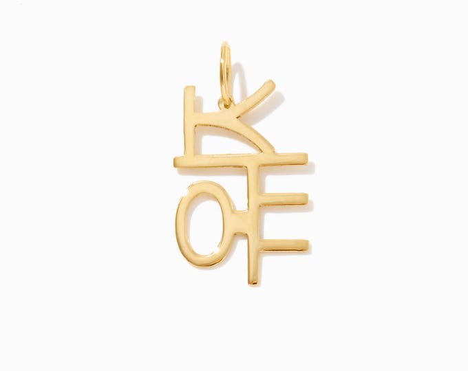 14k Solid Gold Korean Name Pendant for Women
