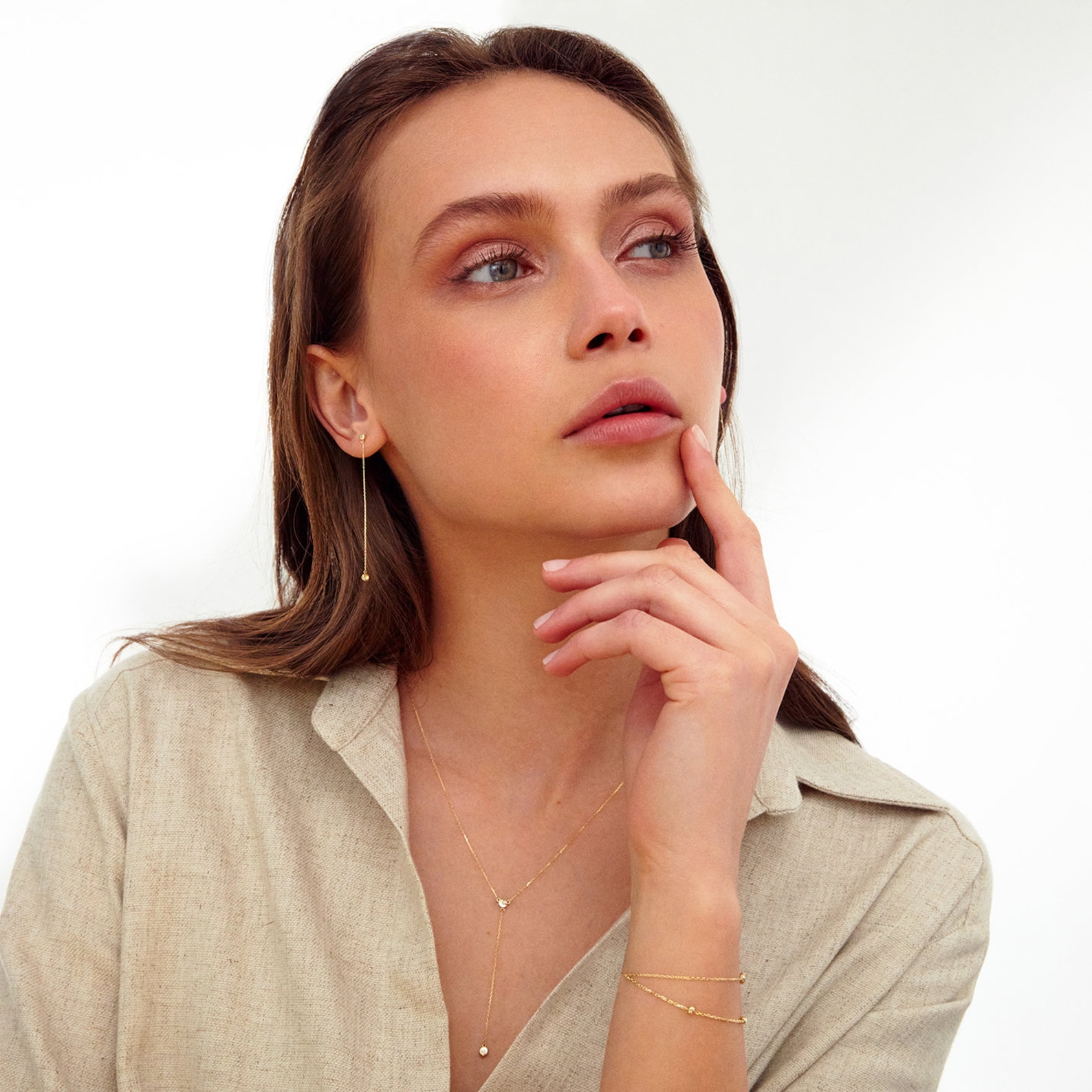 Diamond Y Necklace in 14k Solid Gold Dainty Lariat Drop Etsy Australia