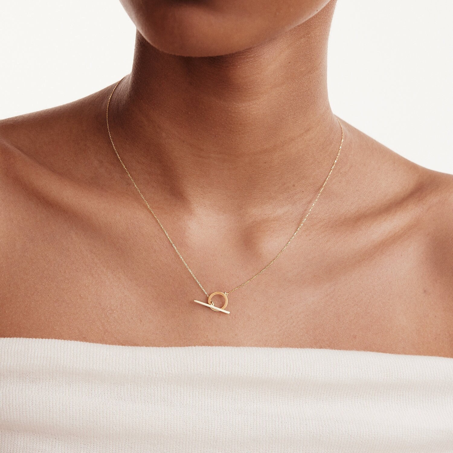 Turandoss Gold Layered Necklaces For Women - 14K Gold Plated Dainty Choker Set With Pearls, Moon, Butterfly & Bar Charms