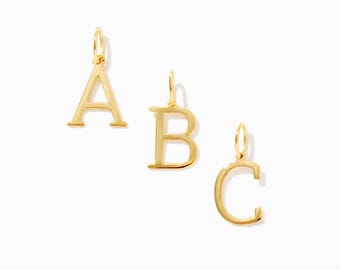 Mini Letter Charm Pendant in 14k Solid Gold