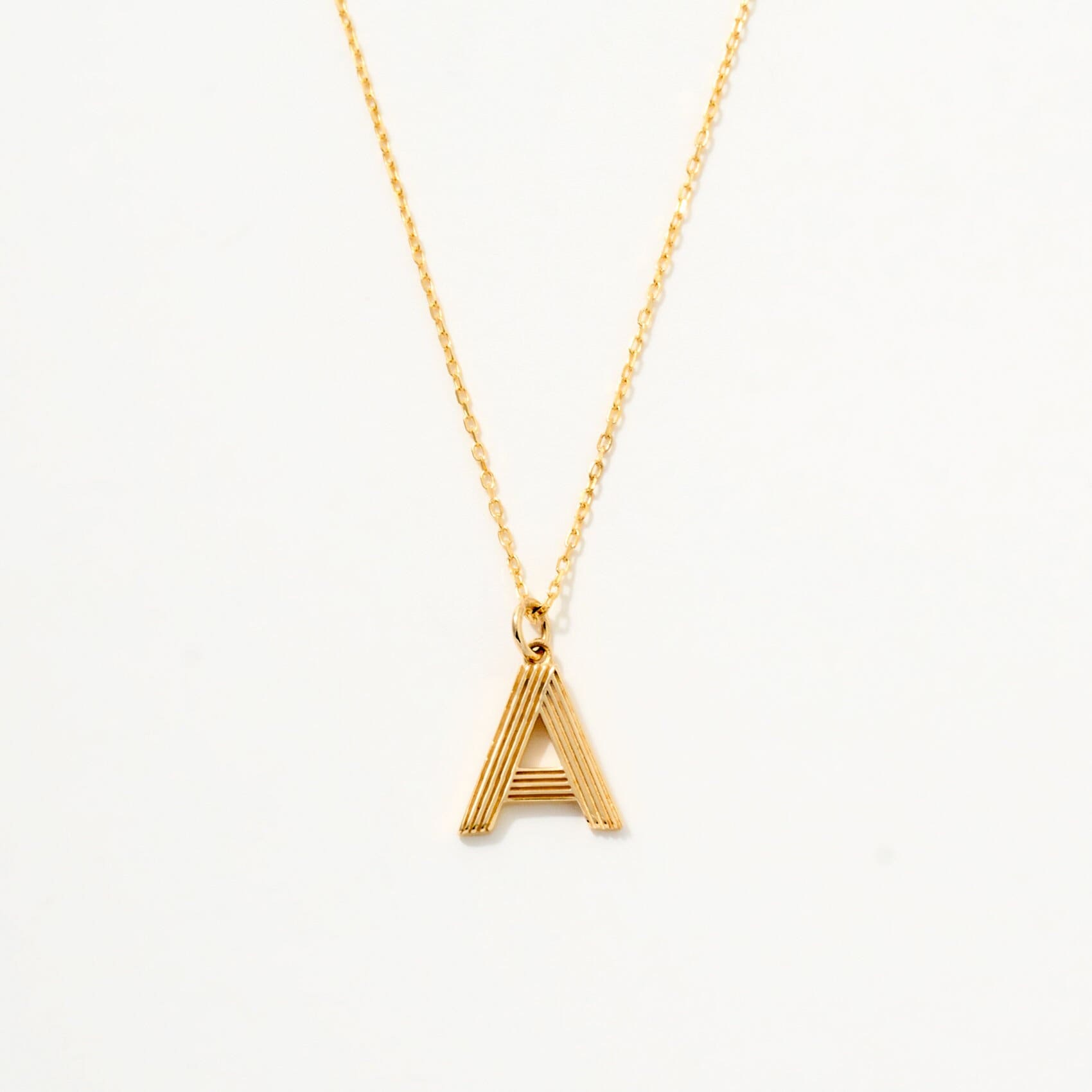 14k Solid Gold Initial Necklace: Personalized Letter Necklace (A to Z, All Letters)