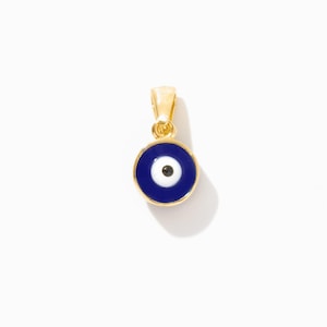 Solid Gold Evil Eye Charm / 14k Real Gold Evil Eye Pendant / Evil Eye Pendant for Women / Mother&#39;s Day Gift