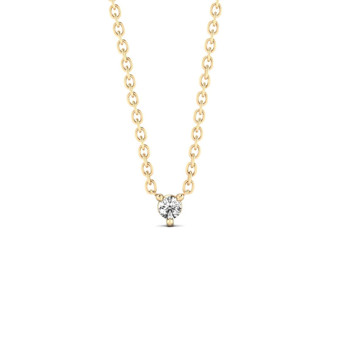 Floating Diamond Solitaire Pendant Necklace in 14K Solid Gold 0.10 Ct ...