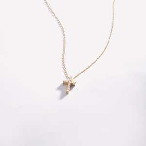 Diamant Kreuz Halskette 585er Gold für Damen Christlicher Glaube Halskette Religiöser Schmuck Echt Gold Kreuz Halskette Geschenk für Sie Bild 6