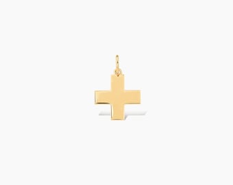 Greek Cross Charm | Minimalist Square Religious Pendant