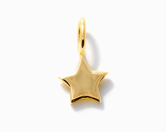 Star Charm in 10K or 14K Solid Gold | 10k or 14k Gold Pendants for Women