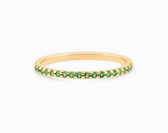 10k or 14k Solid Gold Birthstone Eternity Band Ring
