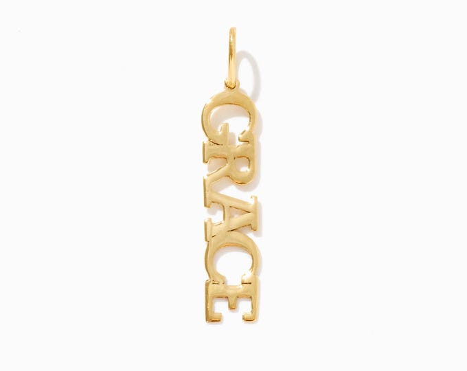 Dainty Name Charm Pendant Only in 14K Gold