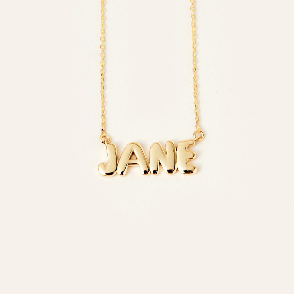 Bubble Name Necklace in 14K Solid Gold  | Balloon Name Necklace | Personalized Necklace for Women | Real Gold Necklace | Custom Gift for Her