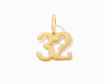 Glückszahl Anhänger aus 585er Gold | Engel Zahlenanhänger für Damen | Jahres-Anhänger | Datum Anhänger in 585er Gelbgold