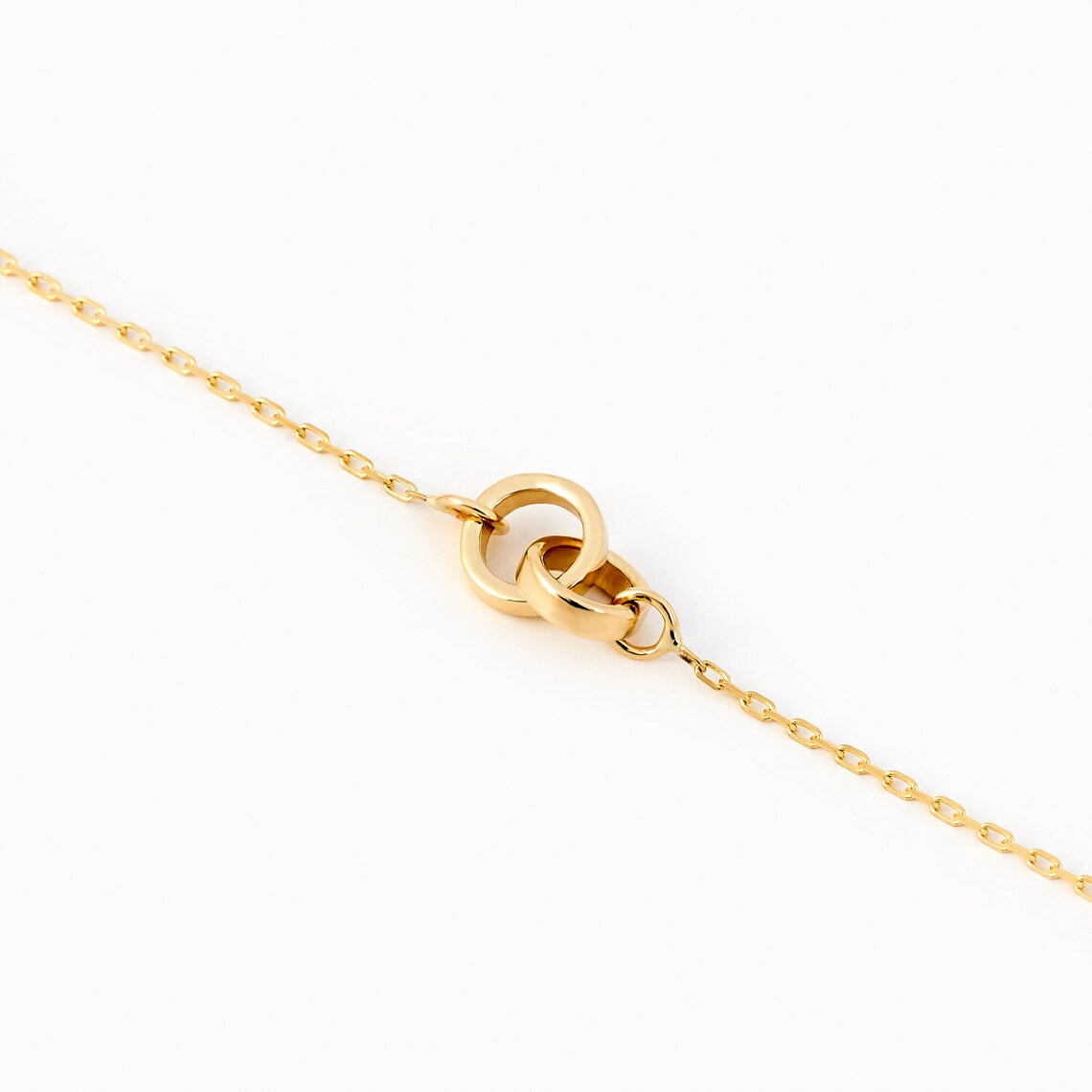 14K Solid Gold Interlocking Circle Bracelet: Infinity Double Ring - Etsy