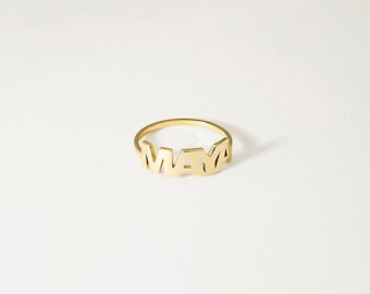 14K Solid Gold Custom Name Ring | Personalized Name Rings | 14K Real Gold Custom Jewelry | Rings for Women | Custom Gifts for Her