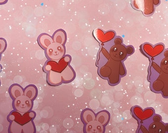Love Bear & Bunny Hugs Stickers