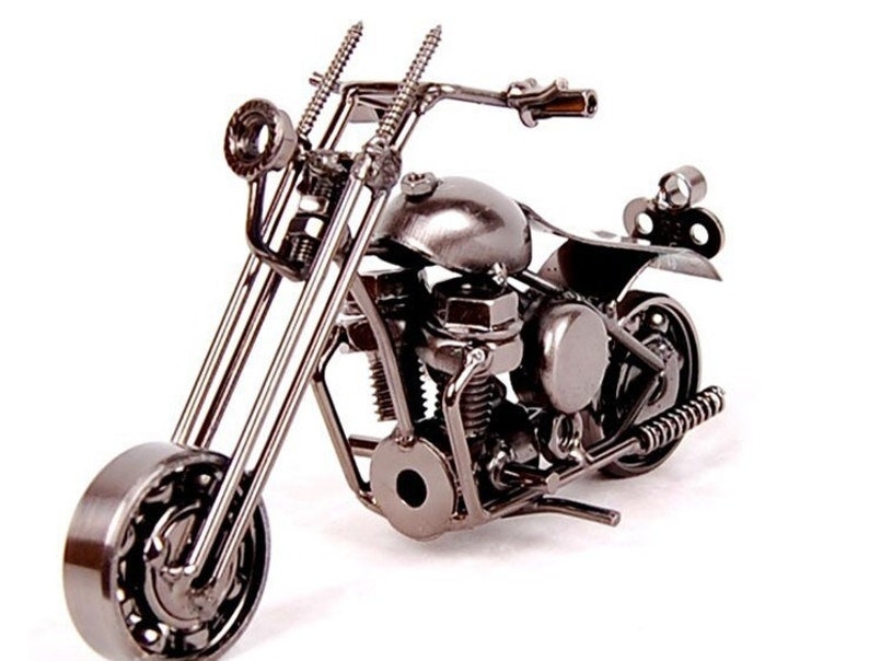 Handmade Motorcycle Model Retro Motor Figurine Metal Etsy
