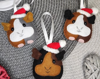 Cute Guinea Pig ornament Christmas felt ornament
