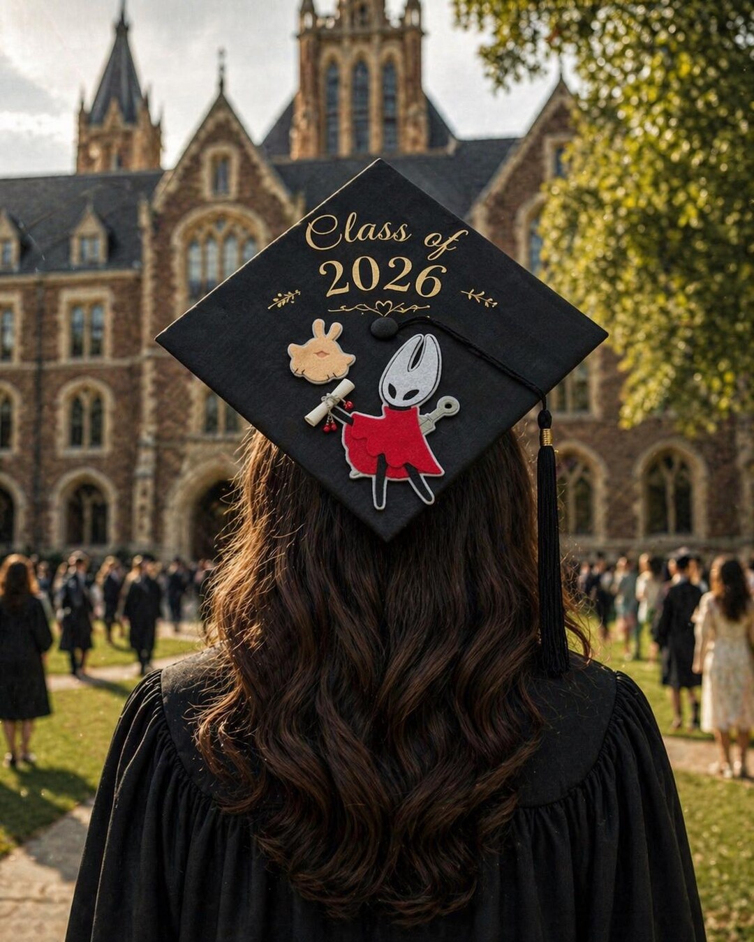 Gaming Grad Cap Hollow Knight Silksong Graduation Cap Topper, Gamer Grad Cap Decor ...