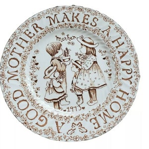 Vintage Crownford China Signed Norma Sherman Mother Plate Made in England
