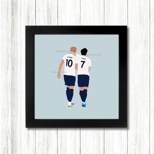 Son and Kane | Tottenham Hotspur Spurs | Premier League Soccer Football Illustrations Printable Wall Art Decoration | Fathers Boys Sports