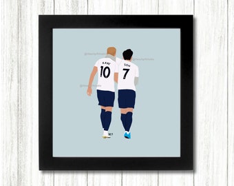 Son y Kane / Tottenham Hotspur Spurs / Premier League Soccer Football Illustrations Printable Wall Art Decoration / Fathers Boys Sports
