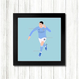 Phil Foden - Manchester City | Man City - Premier League – Soccer | Football Illustrations Printable Wall Art Decoration – Fathers Boys