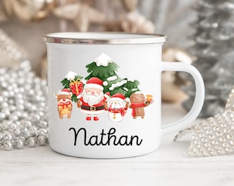 Personalized Christmas Mug, Cute Holiday Mug, Custom Christmas Mugs, Kids Hot Cocoa Mug, Hot Chocolate Mug, Kids Christmas Party Favors Mug