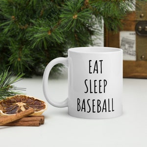 Eat Sleep Baseball Mug | Baseball Gifts | Baseball Player Gift | Baseball Player Mug | Baseball Mug | Gift For Baseball Lover | Coffee Mug