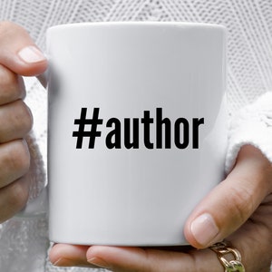 Taza de autor, regalo de autor, regalo para autor, taza de café de autor, idea de regalo de autor, tazas de autor, regalos de autor, tazas con refranes, taza de taza de hashtag