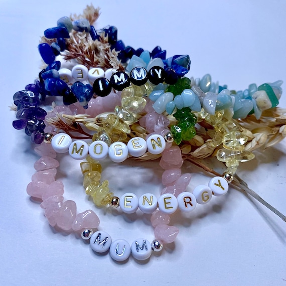 Crystal Name Bracelets Crystal Beads Gemstone Bracelets Gifts for Her Healing Jewellery Healing Crystals Stretch Bracelet Jewellery. Etsy Canada