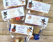7 Printable Dog Halloween Bag Toppers, Trick or Treat Bag Toppers, Goody bag Toppers, Treat Bag Toppers