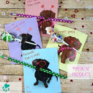 Dachshund Kid&#39;s Valentines, Dog Valentines, Class Room Valentines, Elementary School Valentines, Valentine&#39;s Day gifts, Weenie Dog