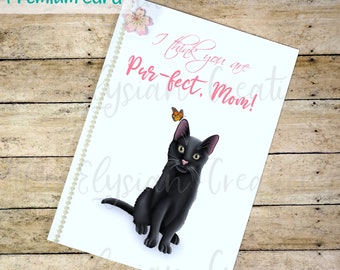 Cat Mother's Day Card, Dog Mother's Day Card, Funny Mother's Day Card, Tuxedo Cat, Black Cat, White Cat
