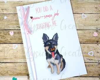 German Shepherd Mother's Day Card, Dog Mother's Day Card, Funny Mother's Day Card
